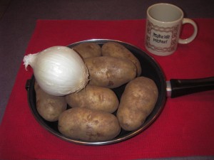 Ingredients for Tortilla Espanola
